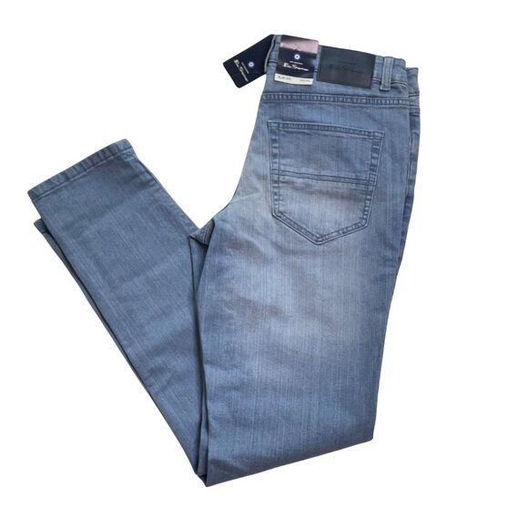 Ben ShermanMens Light Blue Slim Fit Straight Leg Denim Jeans Size 30w 34l u NEW - Picture 1 of 14